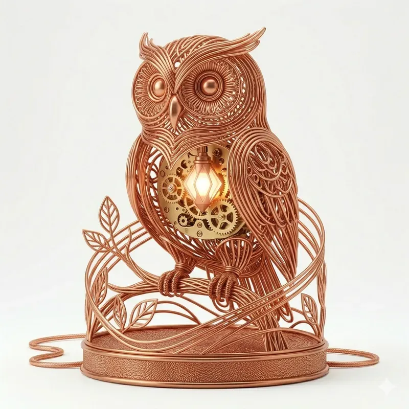 Futuristic Copper Wire Art 3D