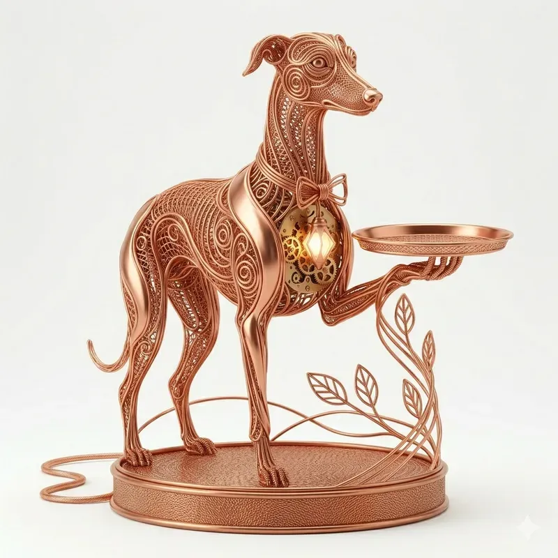 Futuristic Copper Wire Art 3D