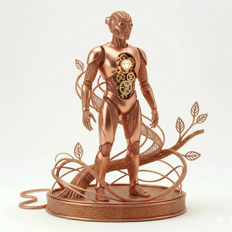 Futuristic Copper Wire Art 3D