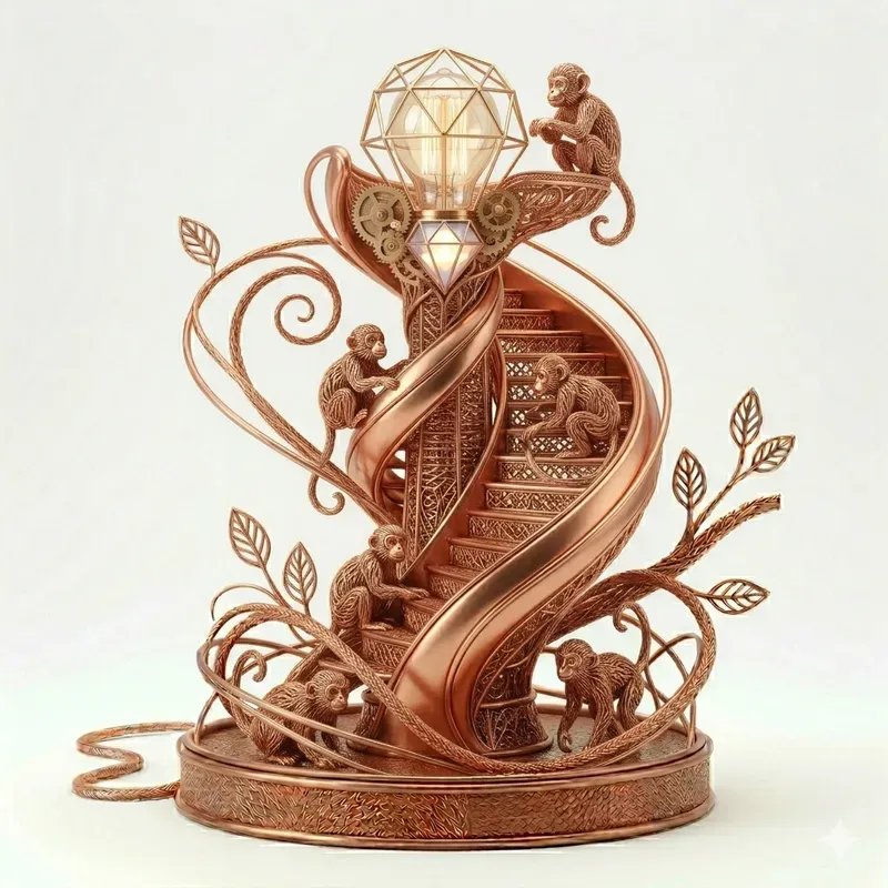 Futuristic Copper Wire Art 3D