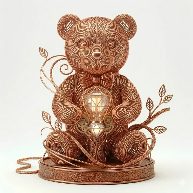 Futuristic Copper Wire Art 3D
