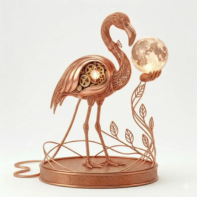 Futuristic Copper Wire Art 3D