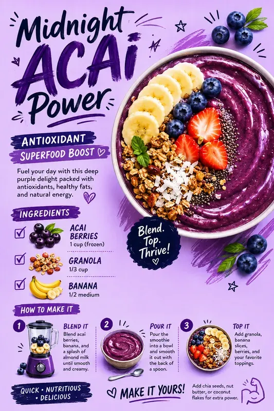 Aesthetic Smoothie Bowl Recipe Posters