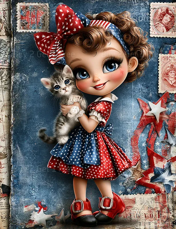Patriotic Girl Junk Journals