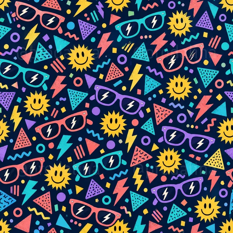Gen X Nostalgia Seamless Patterns