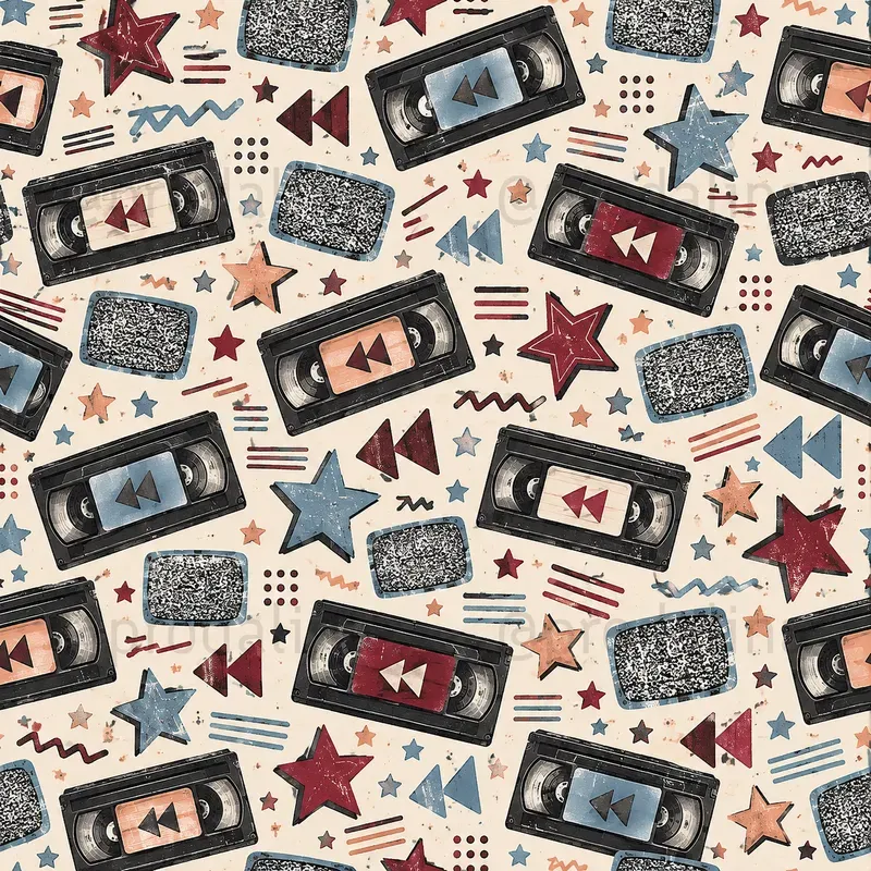 Gen X Nostalgia Seamless Patterns