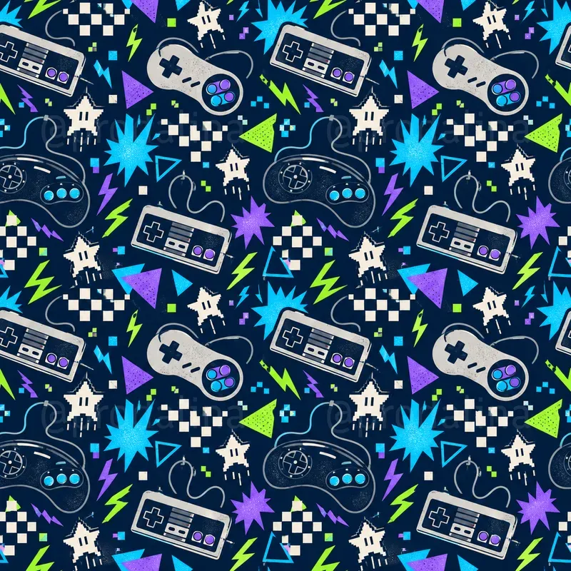 Gen X Nostalgia Seamless Patterns