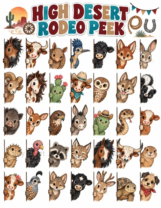 Kawaii Peeking Animals Printables