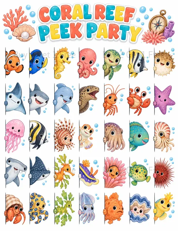 Kawaii Peeking Animals Printables
