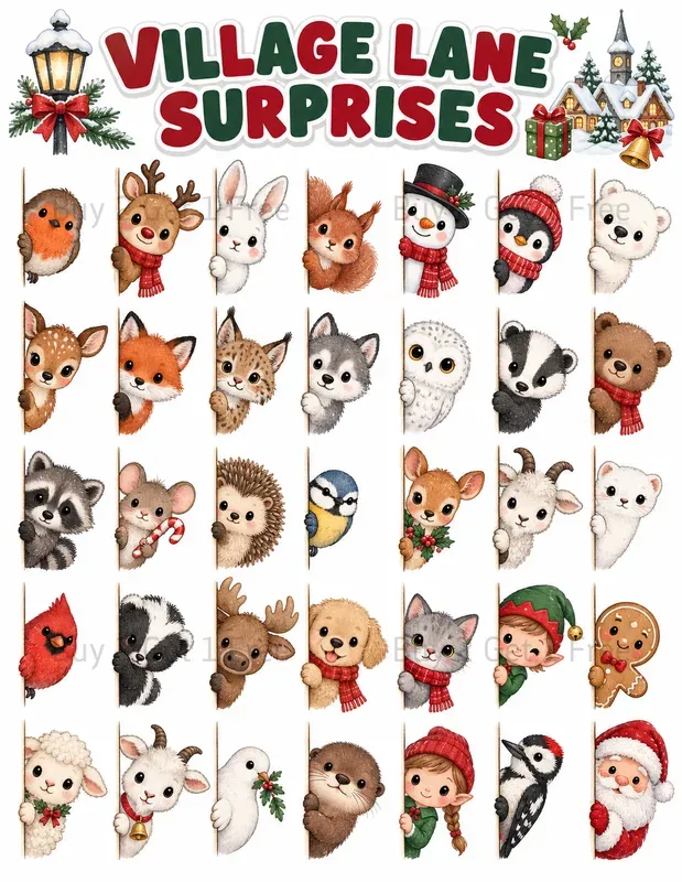 Kawaii Peeking Animals Printables