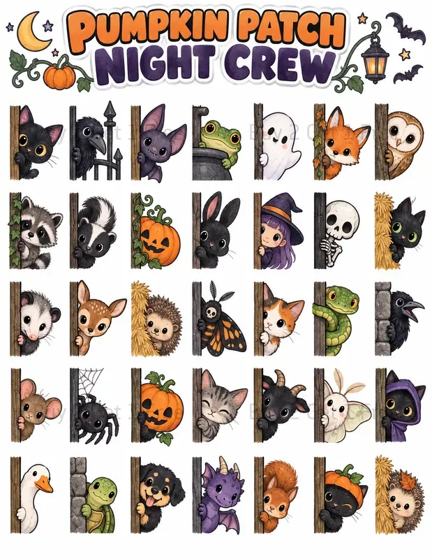 Kawaii Peeking Animals Printables