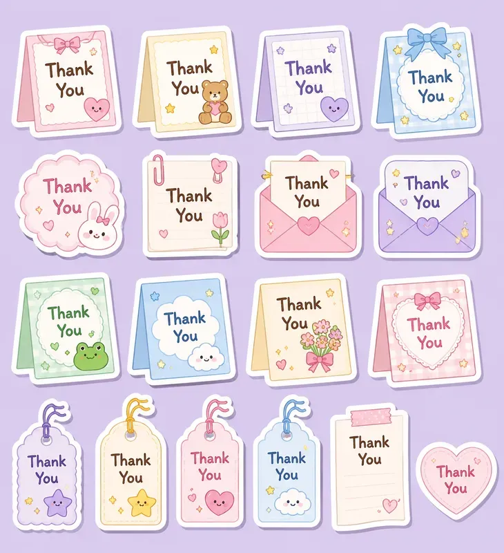Thank You Card Sticker Sheets