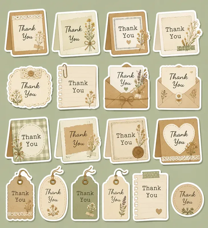 Thank You Card Sticker Sheets