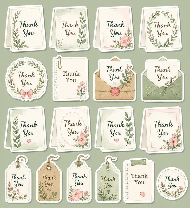 Thank You Card Sticker Sheets