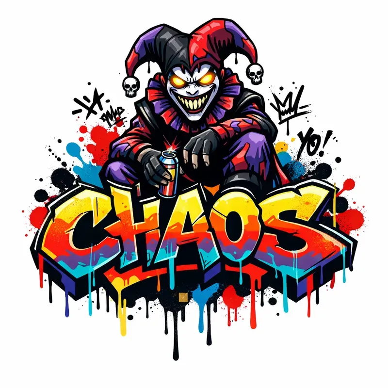 Joker Graffiti Mascot Logo Generator
