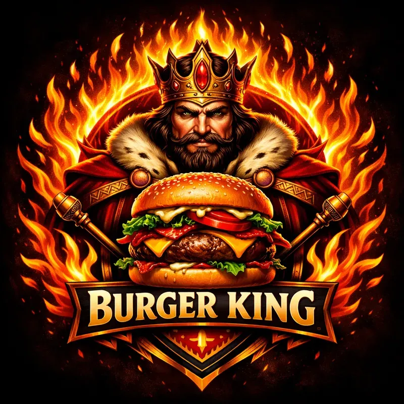 Flaming Burger Brand Logos