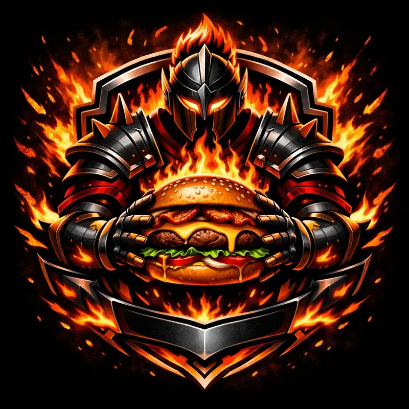 Flaming Burger Brand Logos
