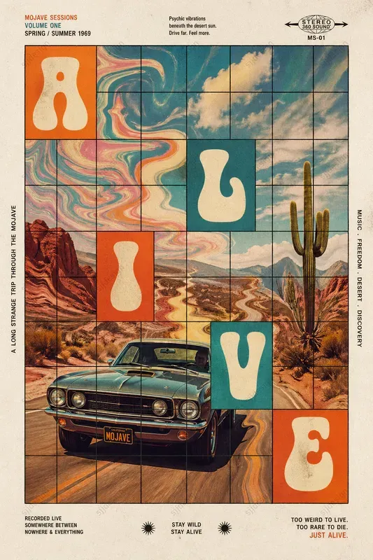 Grid Chaos Editorial Poster Style