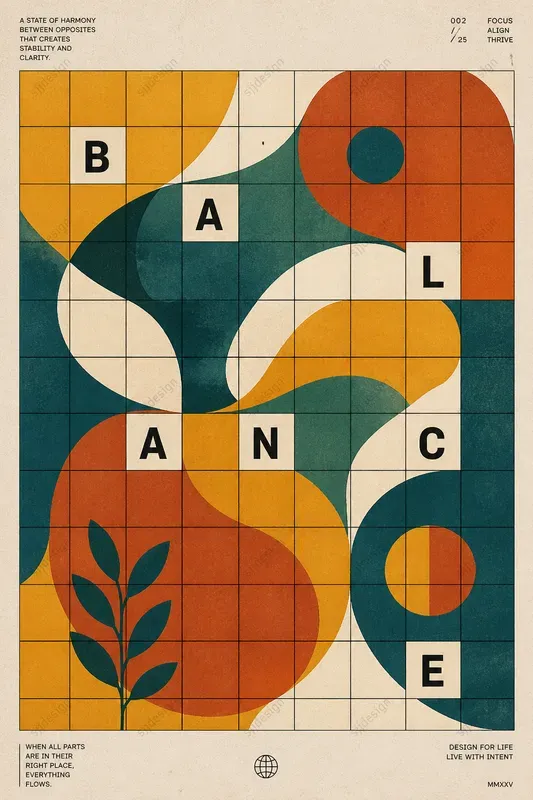 Grid Chaos Editorial Poster Style