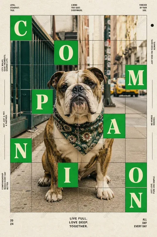 Grid Chaos Editorial Poster Style