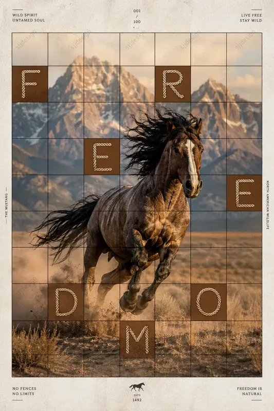 Grid Chaos Editorial Poster Style