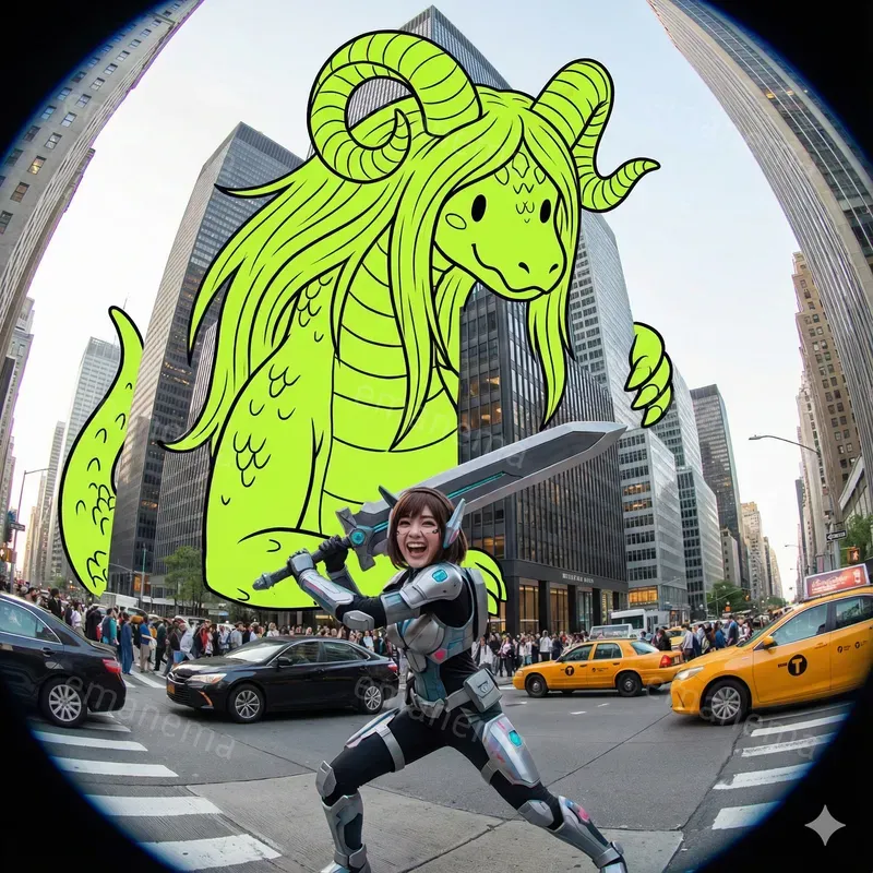 Metropolitan City Cosplayers And Monsters