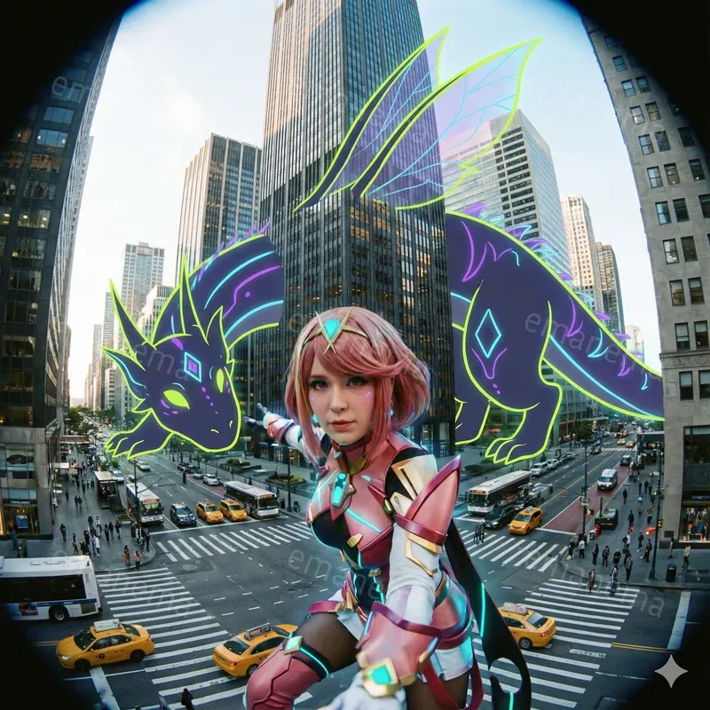 Metropolitan City Cosplayers And Monsters