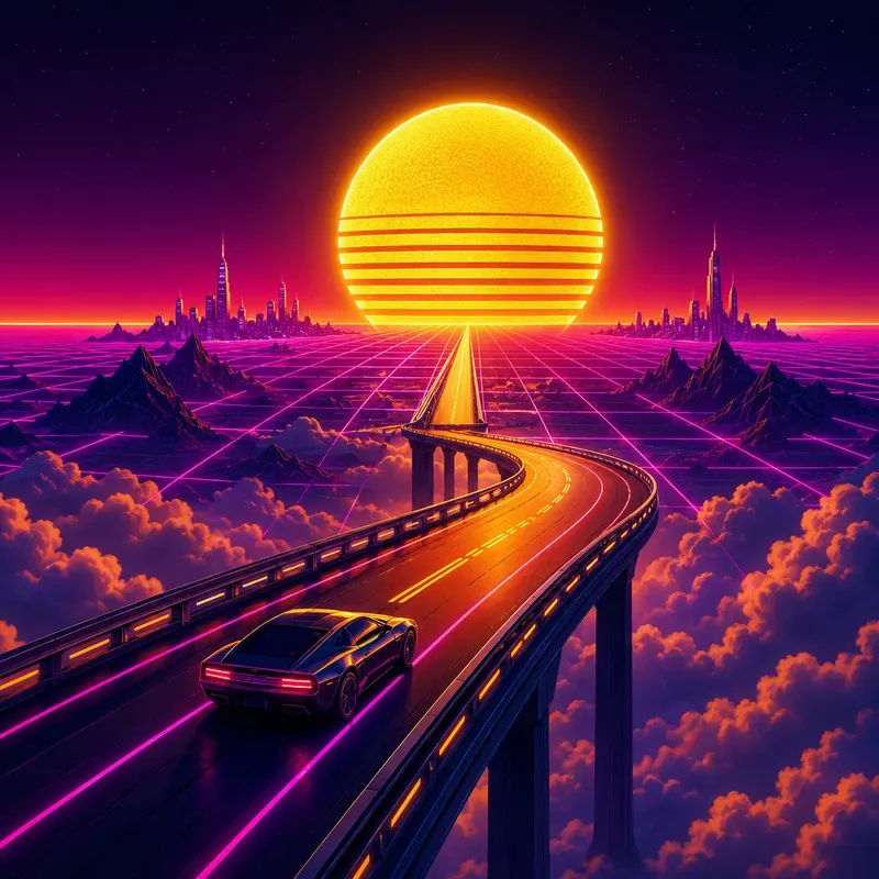 Synthwave Horizon Poster Packs