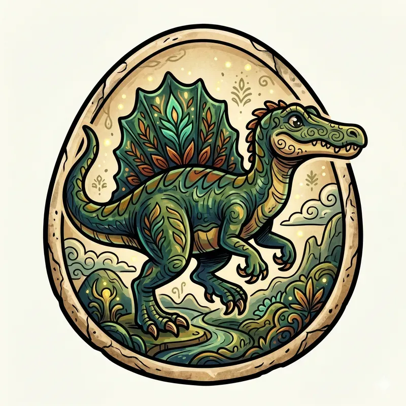 Playful Dinosaur Emblems