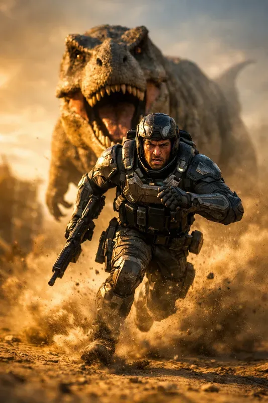 Dinosaur Chase Cinematic Scenes