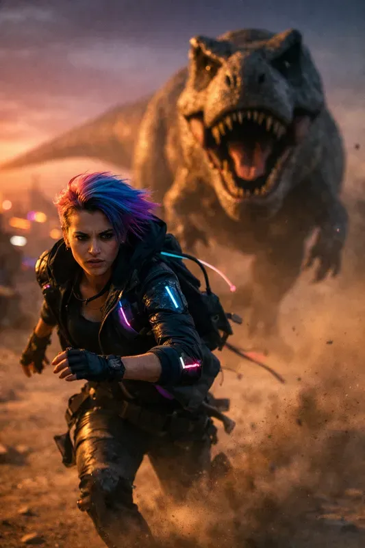 Dinosaur Chase Cinematic Scenes