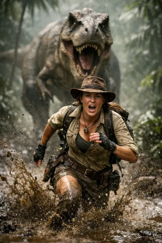 Dinosaur Chase Cinematic Scenes