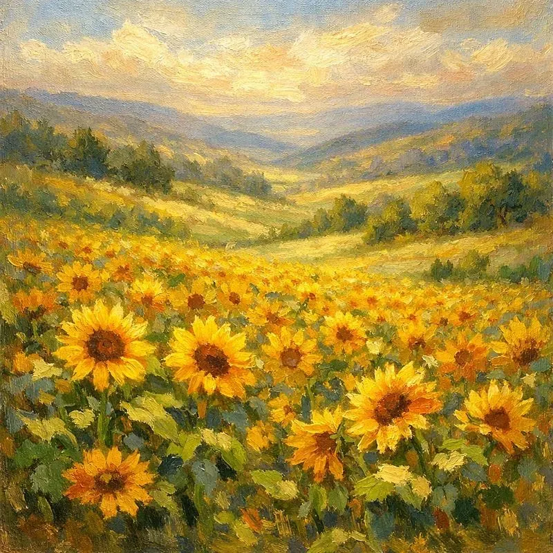 Tranquil Flower Art Meadow Paintings