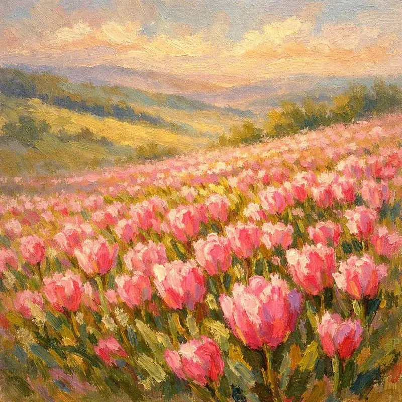 Tranquil Flower Art Meadow Paintings