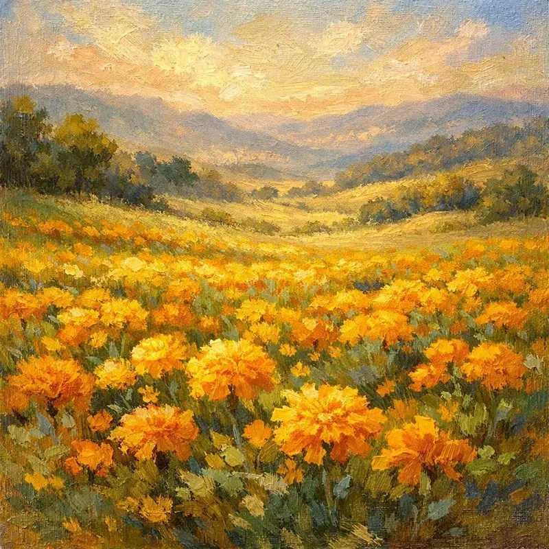 Tranquil Flower Art Meadow Paintings