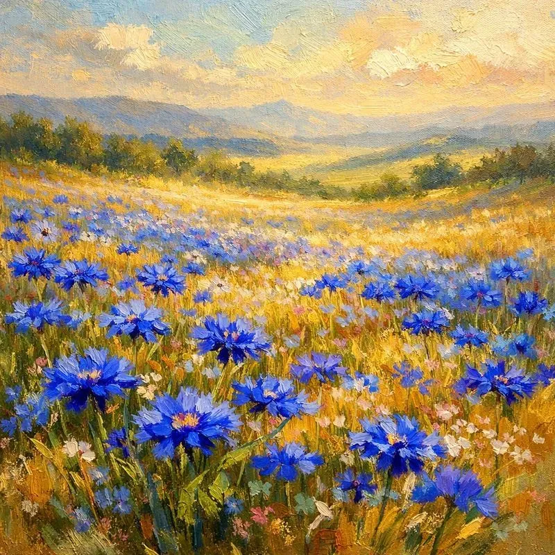 Tranquil Flower Art Meadow Paintings