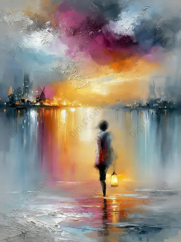 Dreamlike Reflective Oil Art