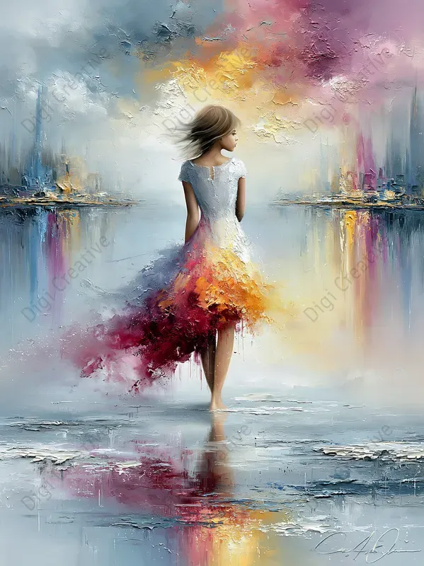 Dreamlike Reflective Oil Art