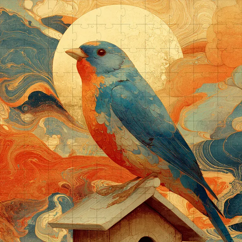 Marbled Rust Indigo Fine Art