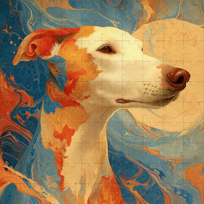 Marbled Rust Indigo Fine Art