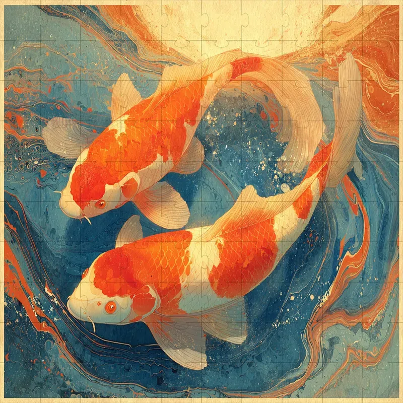 Marbled Rust Indigo Fine Art