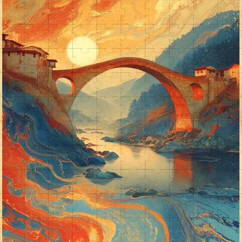 Marbled Rust Indigo Fine Art