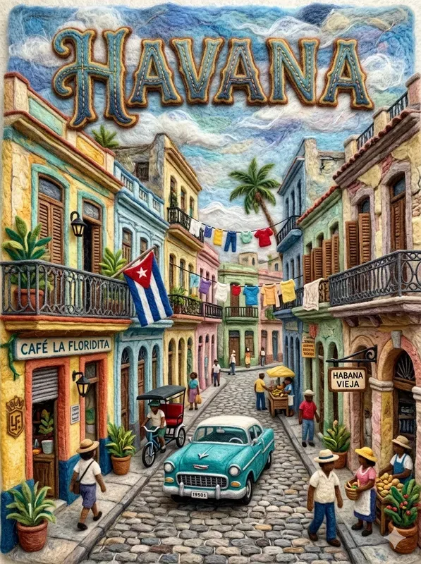 Handcrafted Wool Travel Posters