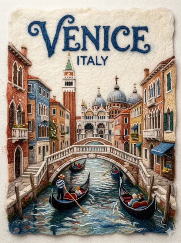 Handcrafted Wool Travel Posters