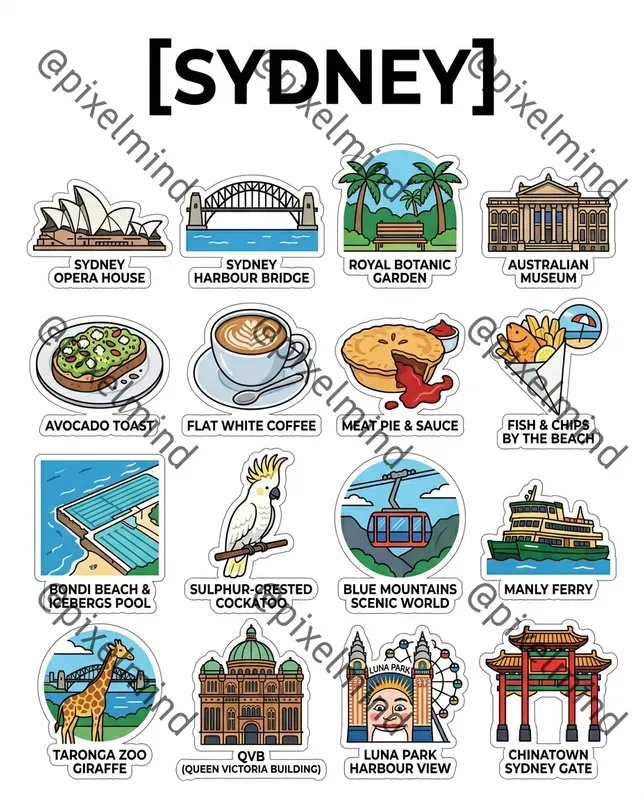 Travel City Sticker Sheets