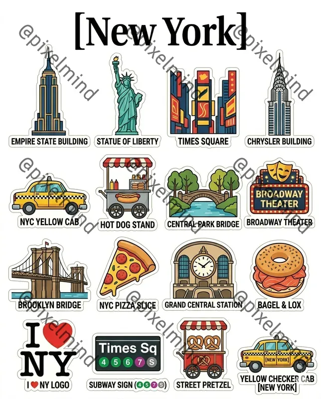 Travel City Sticker Sheets