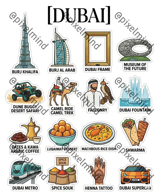 Travel City Sticker Sheets