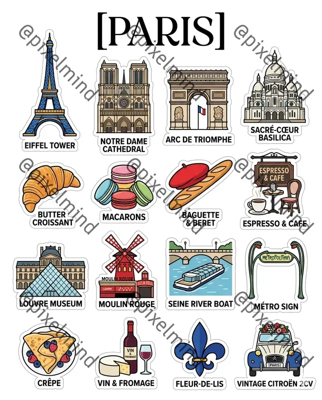 Travel City Sticker Sheets
