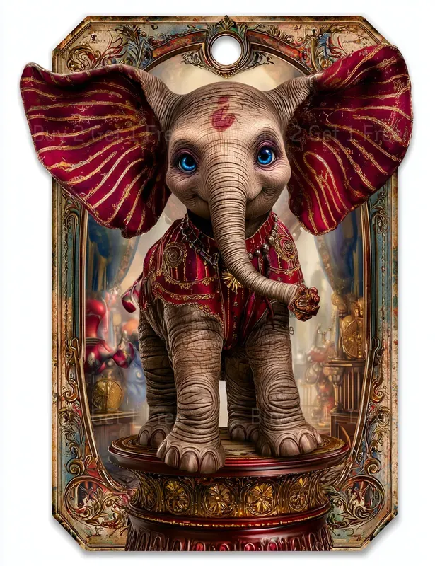 Vintage Circus Girl Product Tags