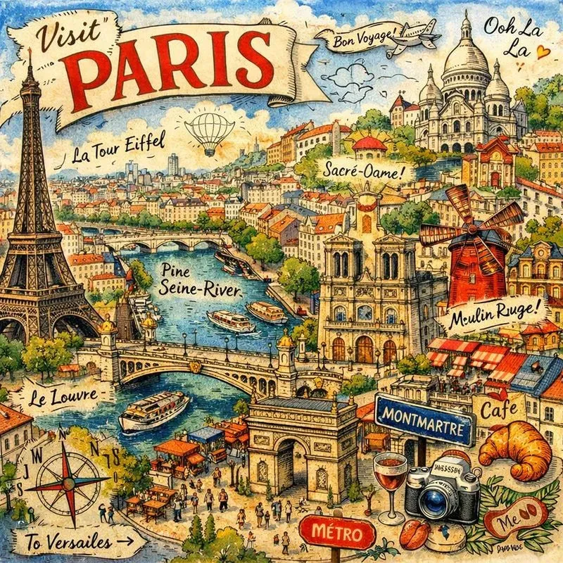 Illustrated Travel Poster Generator